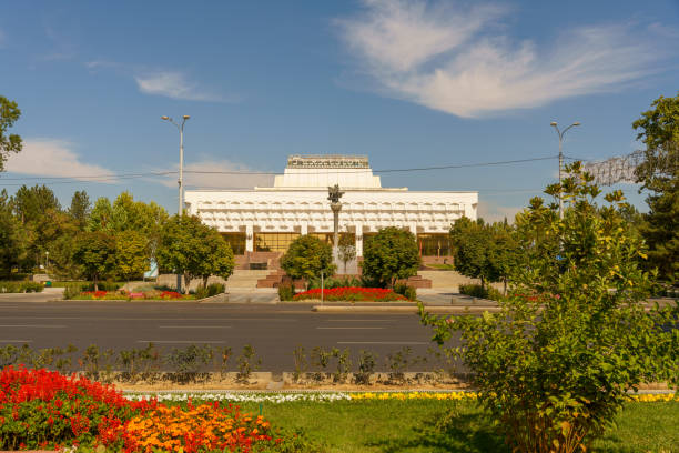 istock A large building with a white facade and a large statue in front of it 2187066805