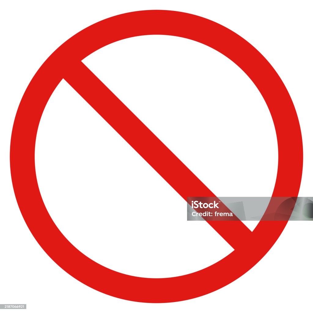One Sign Prohibited Sign Prohibited Sign Stock Illustration - Download Image Now - 'No' Symbol ...