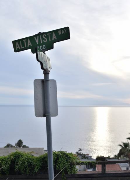 istock Beach Road Sign On Cliff Near Coast 2187068341