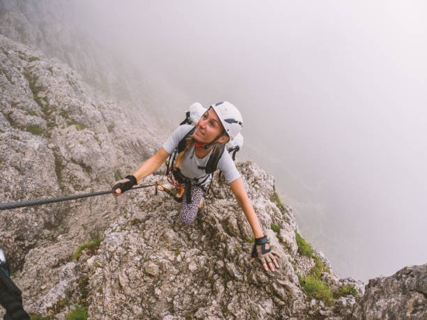 Mountain Climber on Rocky Terrain