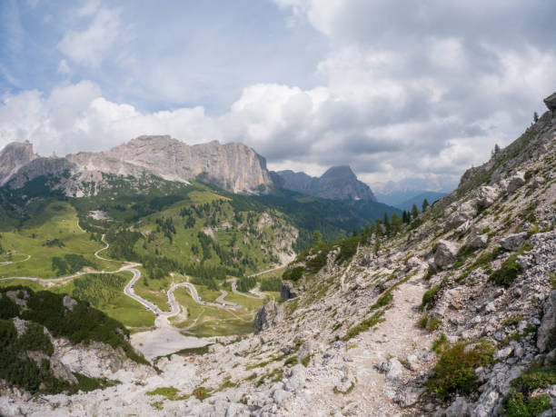 istock Breathtaking Alpine Scenery with Rocky Paths and Jagged Peaks 2187073382