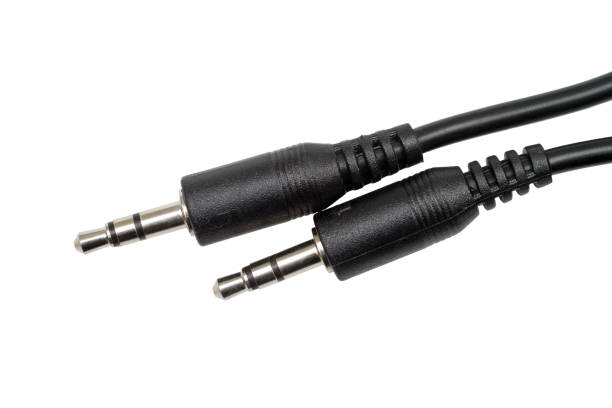 istock Audio connector plug 3.5 mm (mini jack 3.5 mm) isolated on white background. 2187078533