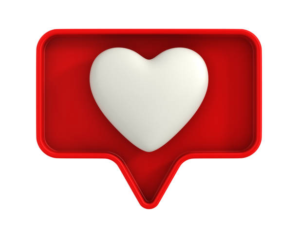 istock Red Speech bubble and heart on white background. Isolated 3D illustration 2187081248