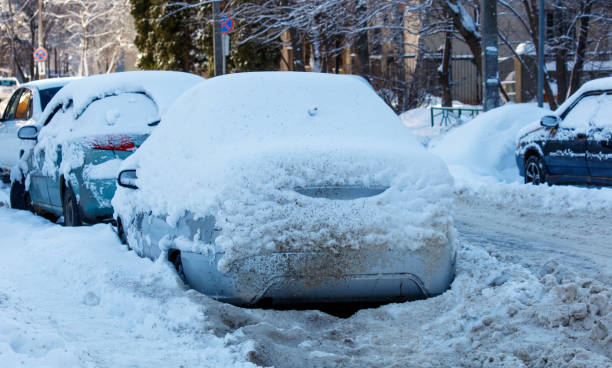 istock A car is covered in snow and is stuck in the snow 2187084708