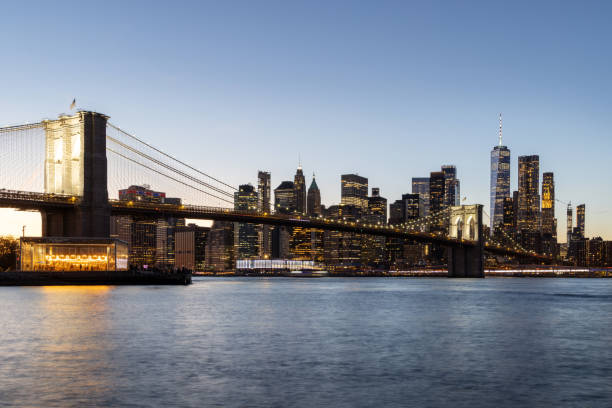 istock A panoramic sunset view of the Brooklyn Bridge stretching towards Manhattan 2187088151