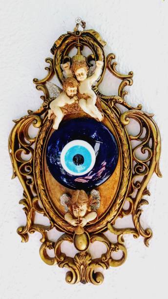 decorative wall ornament. blue beaded ornament