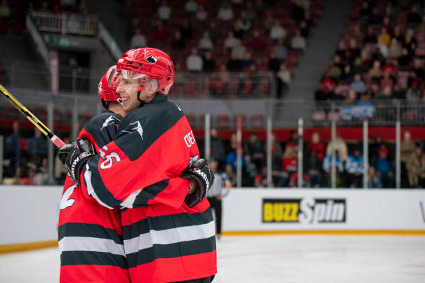 istock Ice hockey players embracing each other 2187096960