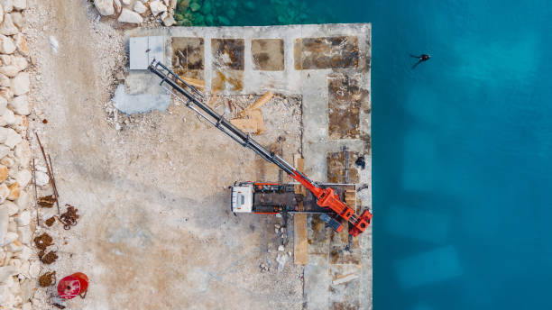 istock 25-35 Ton Mooring Block Construction, Secure and Durable Solution for Anchoring Ships 2187097225
