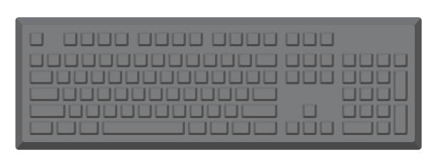 istock Black keyboard without letters and with numpad in minimalist voluminous style 2187097701