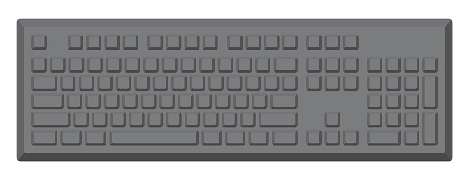 Black Keyboard Without Letters And With Numpad In Minimalist Voluminous ...