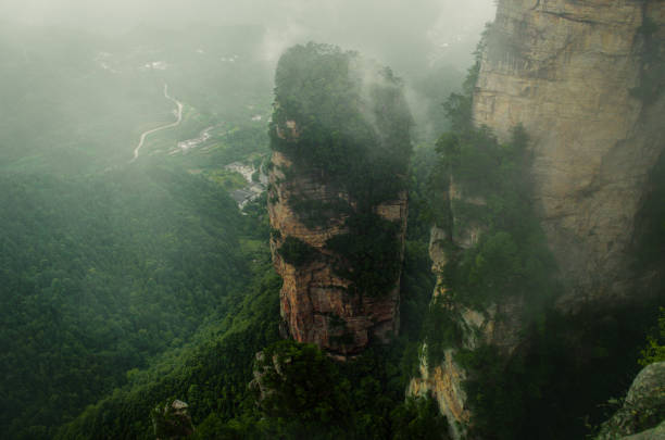 The splendid mountain scene of zhangjiajie sunrise