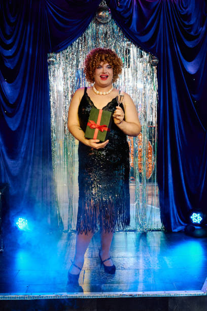 istock Bold drag queen captivates audience with dazzling performance during holiday show 2187099341