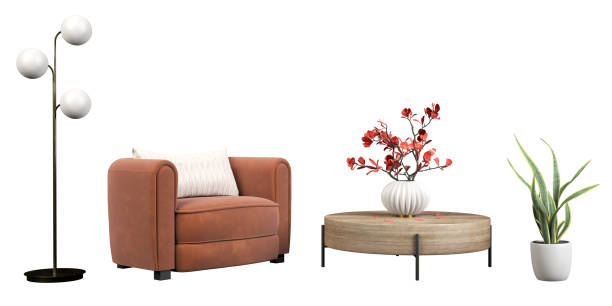 istock Isolate interior lounge furniture set on white backgrounds 3d rendering 2187105295