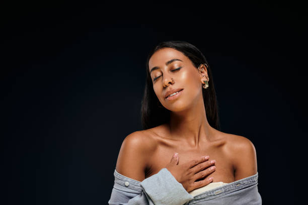 istock Celebrating natural beauty through skin care and self-confidence in a studio setting 2187112007