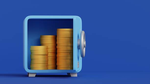 istock 3d open safe box with golden money coins stack inside on isolated background with space for copy 2187113290