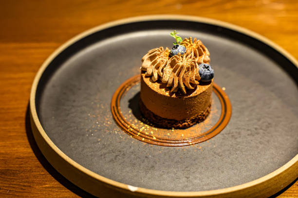 istock Elegant Chocolate Mousse Dessert with Blueberries 2187119439
