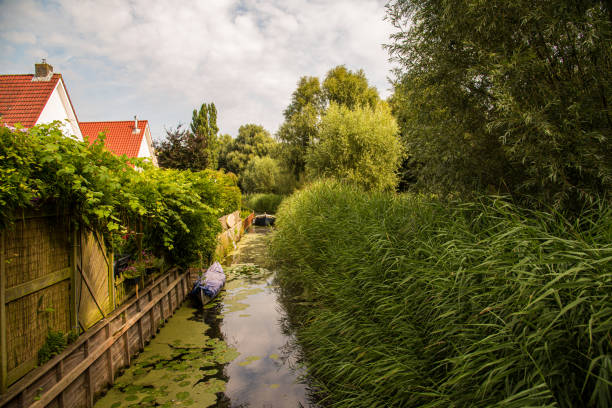 istock Canal through the green field 2187122054