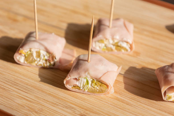 Italian Appetizer with Mortadella, Cream Cheese, and Olives