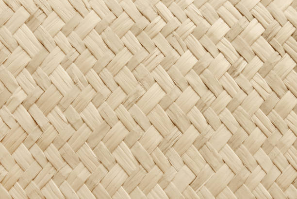 istock Reed weaving mat texture background with vintage style. 2187125599