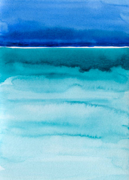 istock hand painted watercolor abstract dreamy ethereal coastal landscape, beautiful dramatic painterly  beach scenery 2187127589