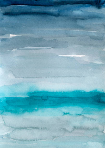 istock hand painted watercolor abstract dreamy ethereal coastal landscape, beautiful dramatic painterly  beach scenery 2187127804