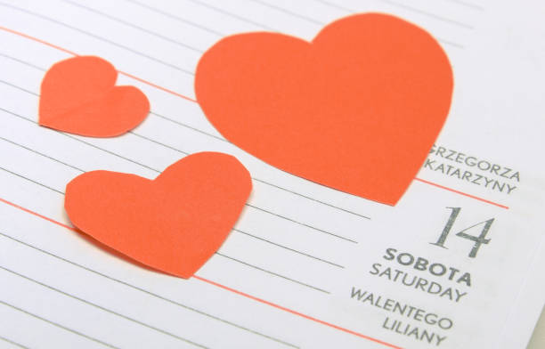 istock Red heart for valentines day on calendar. Valentines day 2187128273