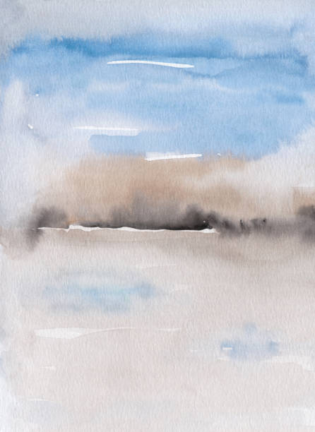 istock hand painted abstract minimalist watercolor dreamy obscure landscape scenery art print 2187128659