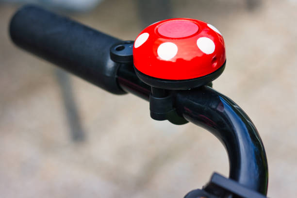Stylish Bicycle Handlebar with Red Bell and White Dots