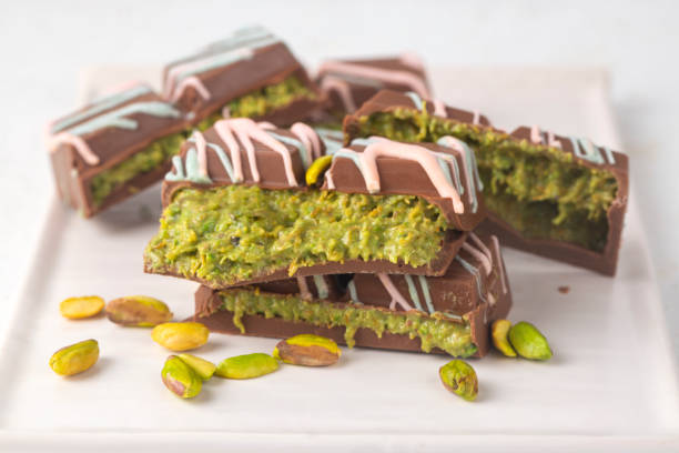 istock Trend Dubai chocolate with pistachio paste and kataifi dough. 2187132023