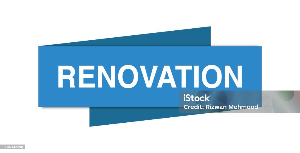 Friendly Rennovation Sign Renovation Sign Label Typescript Vector Illustration Stock Illustration ...