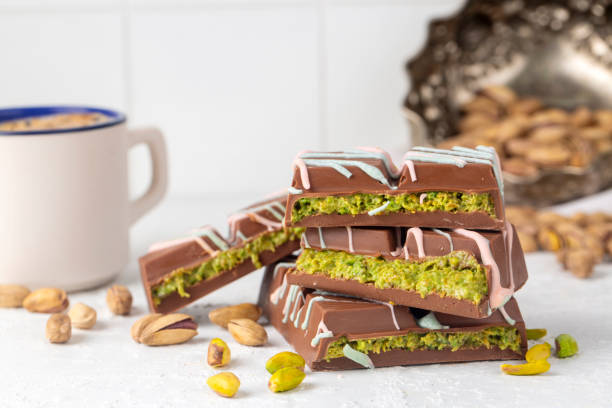 istock Trend Dubai chocolate with pistachio paste and kataifi dough. 2187133523
