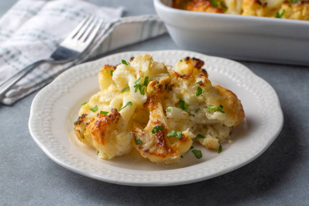 istock Baked cauliflower gratin with cream and cheese 2187134279
