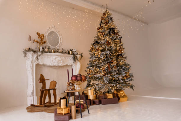 istock Festive Elegance: A Luxurious Christmas Living Room Scene 2187137072