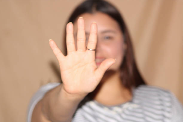 Woman Shows Palm Of Hand