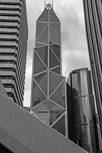 istock Dense urban architecture in Hong Kong with tightly packed high-rise buildings under a bright sky 2187145231