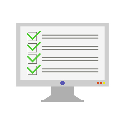 Computer With List Icon Computer List Stock Illustration - Download Image Now - Applying ...
