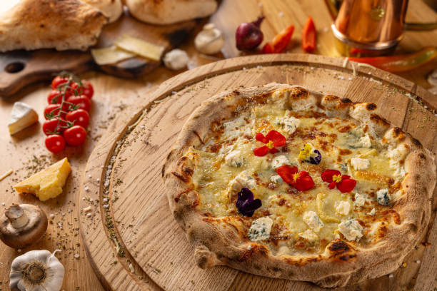 istock Studio shot of pizza Quattro Formaggi 2187146821