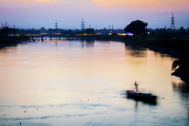 Evening be side of the Indus River, Jamshoro Sindh, Pakistan