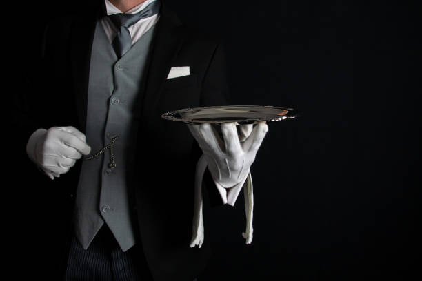 istock Butler Holding Tray 2187150515