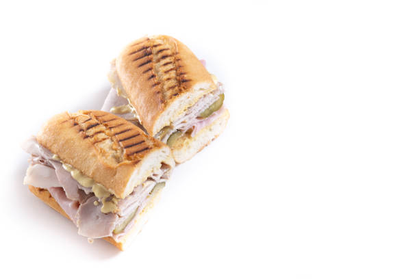 Traditional Cuban sandwich isolated on white background