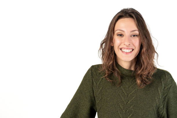 istock Beautiful Woman in Green Sweater 2187152609