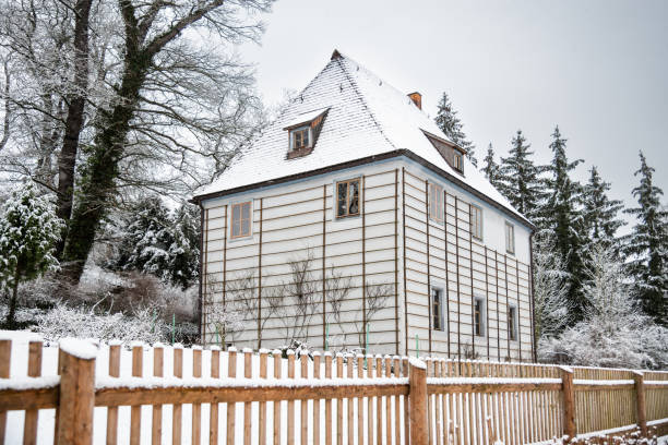 Weimar, Germany - January 19, 2018: Goethe's garden house in winter