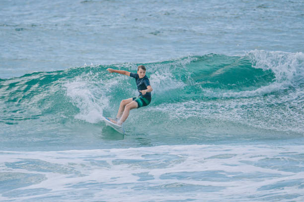 istock young Australian boy surfing in gold coast 2187162040