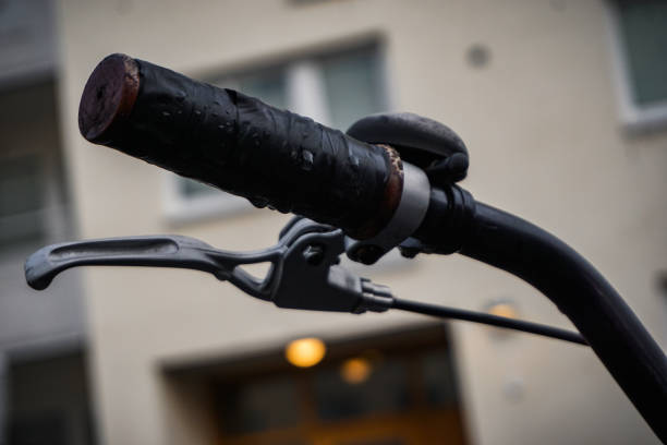A close-up of a bicycle handlebar