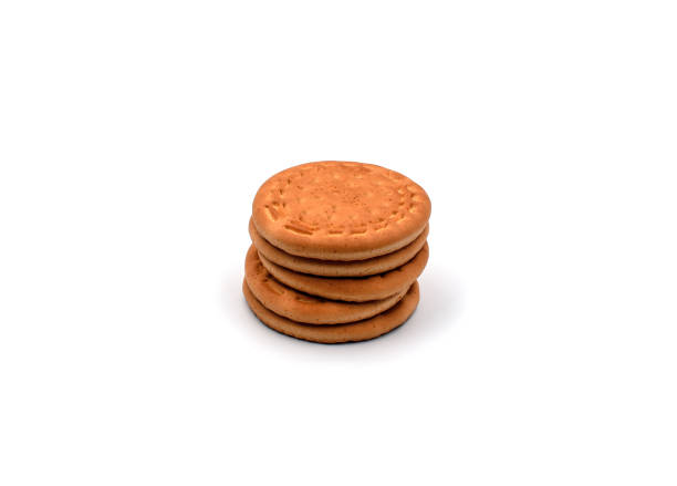 Maria cookies on a white background. Modern cookie concept.