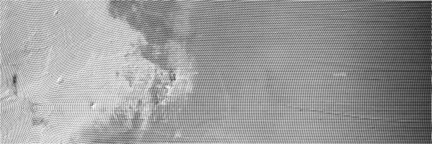istock Grunge background with halftone effect. Monochrome print of a dirty wall, splashes and scratches. Vector illustration on white isolated background. 2187165437