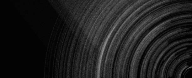 istock Black gray grainy background, noise texture abstract concentric swirl vortex, monochrome dark grayscale poster banner header backdrop design 2187165535