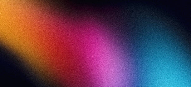 istock Vibrant grainy gradient background, dark noise texture retro poster banner design, purple blue magenta red orange yellow black abstract backdrop 2187165616