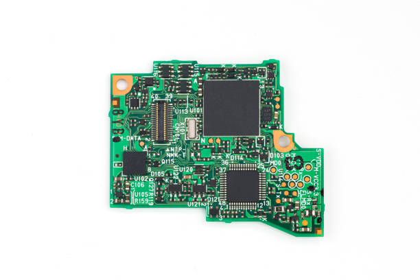 Closeup on electronic board, macro detail