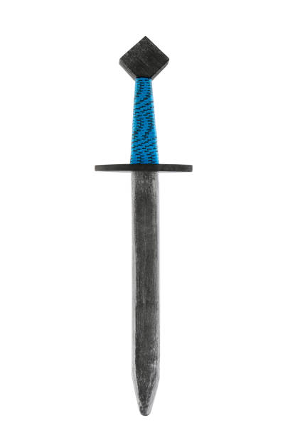 Children woden toy sword isolated on white with clipping path